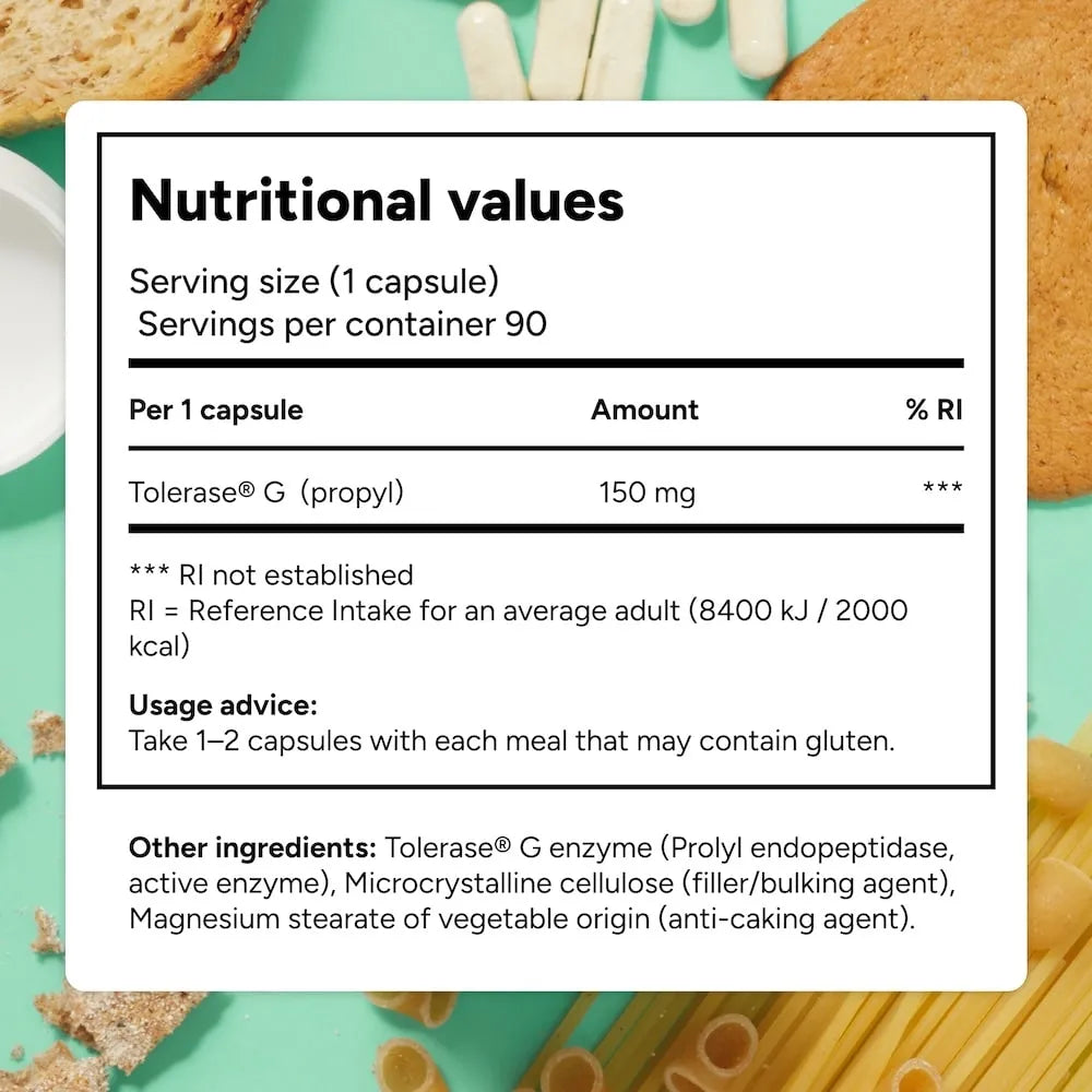100% Tolerase® G Anti-Gluten Pillen 