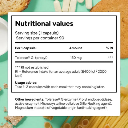100% Tolerase® G Anti-Gluten Pillen 